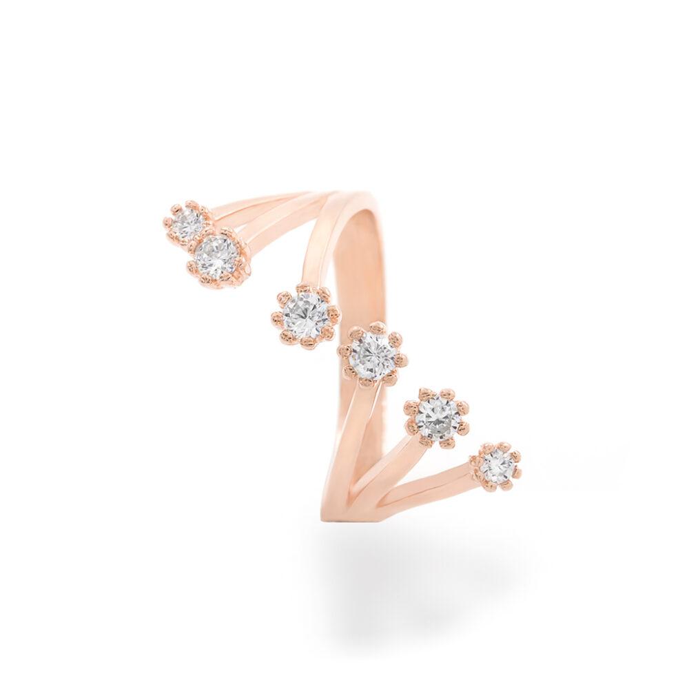open ring silver rose gold plated moderno daxtylidi asimenio roz Open Ring - Rose Gold Plated - ασήμι 925