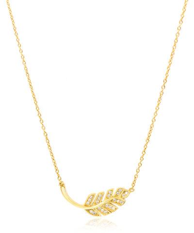 asimenio kolie fulllo zirgkon epixrisomeno silver leaf necklace zircon gold plated Ασημένια κοσμήματα cutiecute.gr επιχρυσωμένα, ροζ χρυσό, χρυσό, ασήμι 925 - ασήμι 925