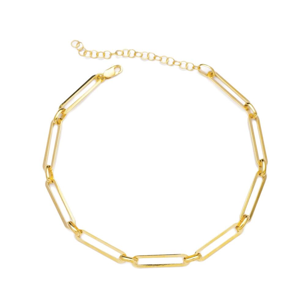 asimenio vraxioli alisida epixrisomeno scaled Chain Bracelet – Gold Plated - ασήμι 925