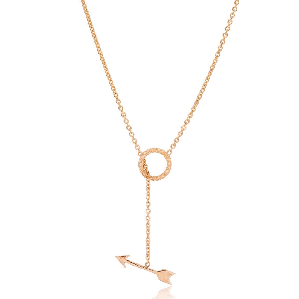 arrow y necklace silver rose gold plated scaled Arrow Y Necklace - Rose Gold Plated - ασήμι 925