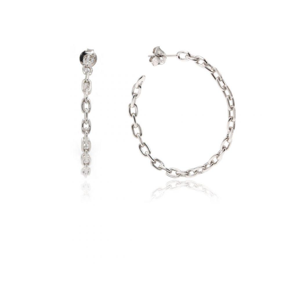 hoop earrings in silver rose gold plated Σκουλαρίκια Κρίκοι Chain Ασήμι 925 - ασήμι 925