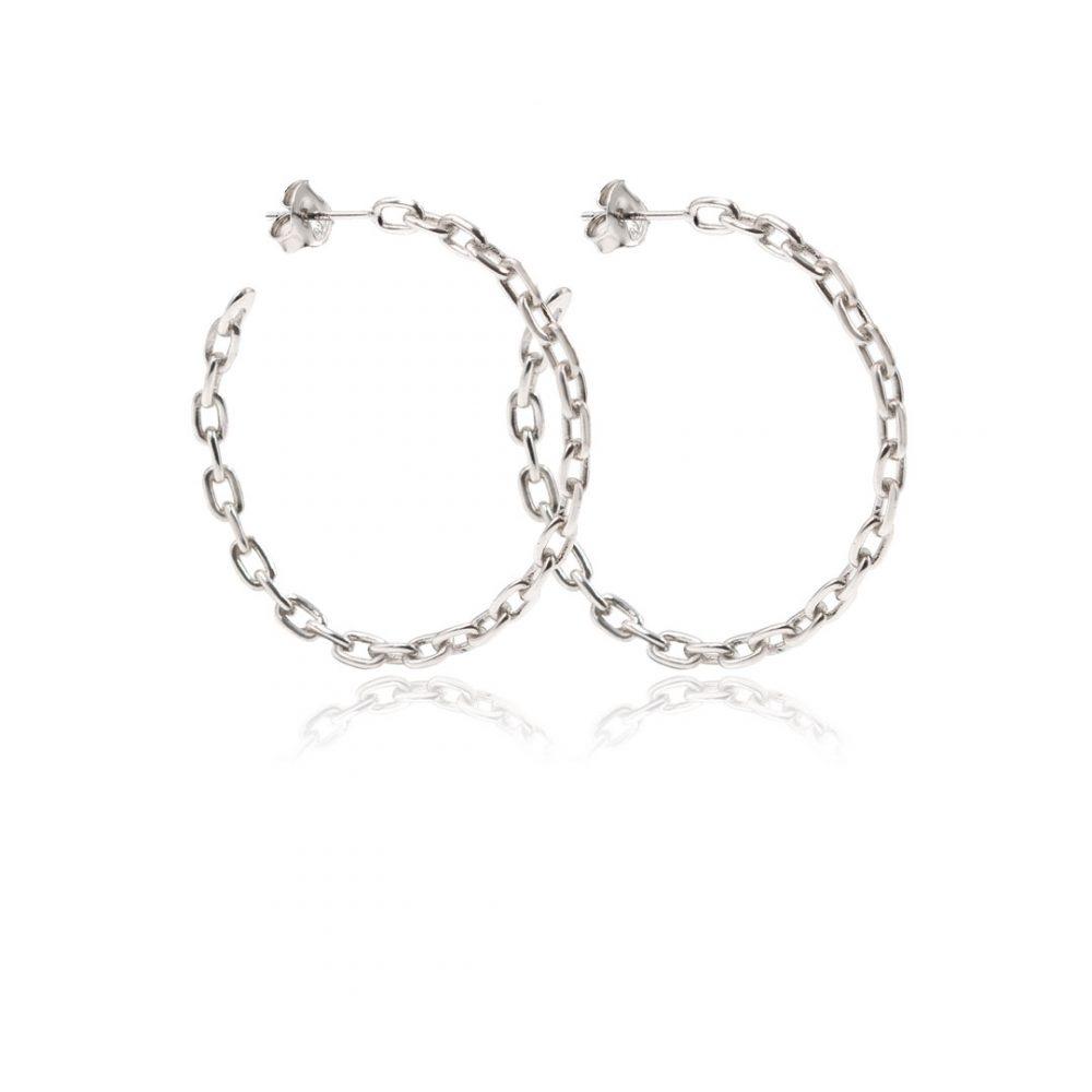 hoop earrings in silver rose gold plated2 Σκουλαρίκια Κρίκοι Chain Ασήμι 925 - ασήμι 925