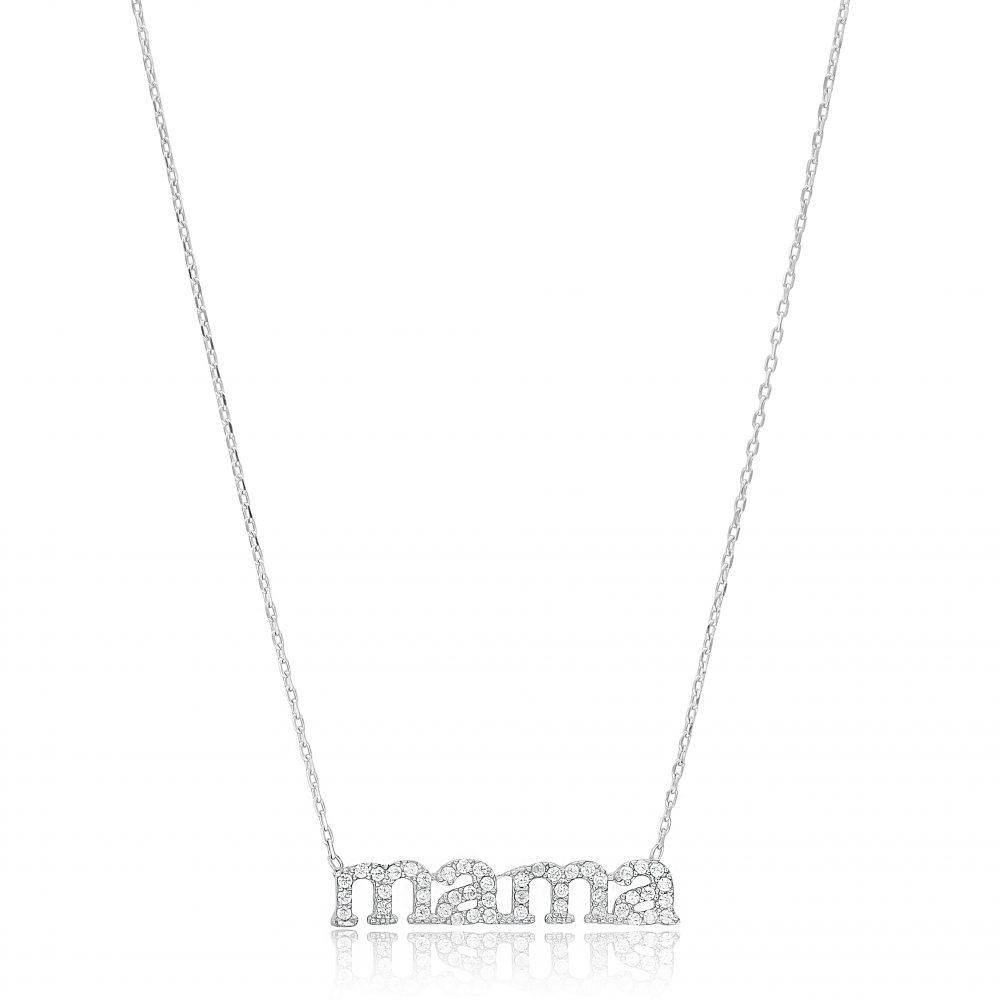 mama necklace rhodium plated scaled Mama Necklace - Rhodium Plated - ασήμι 925