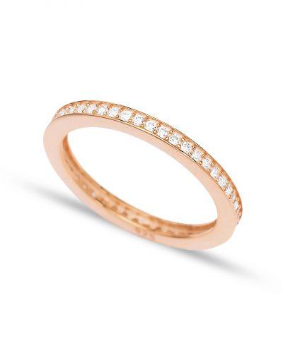 skinny eternity ring rose gold plated 925 Silver Jewelry for Woman - ασήμι 925