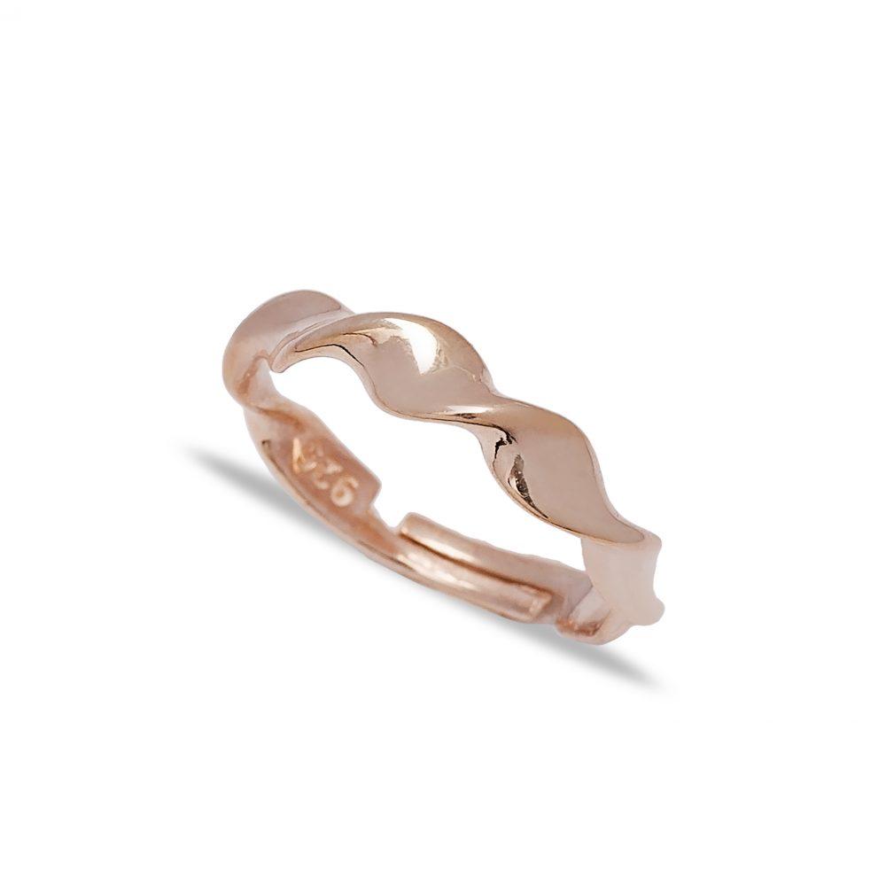 wave band ring rose gold plated scaled Wave Band Ring - Rose Gold Plated - ασήμι 925