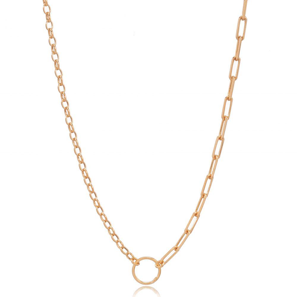 cirkle multi chain necklace rose gold plated scaled Circle Multi Chain Necklace - Rose Gold Plated - ασήμι 925