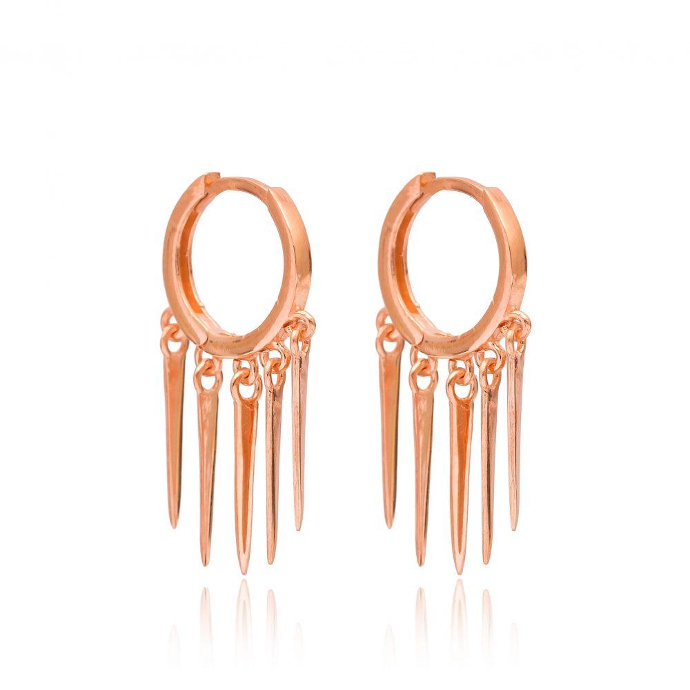 eva hoop earrings rose gold plated scaled Σκουλαρίκια Κρικάκια Eva Ροζ Επιχρυσωμένο Ασήμι 925 - ασήμι 925