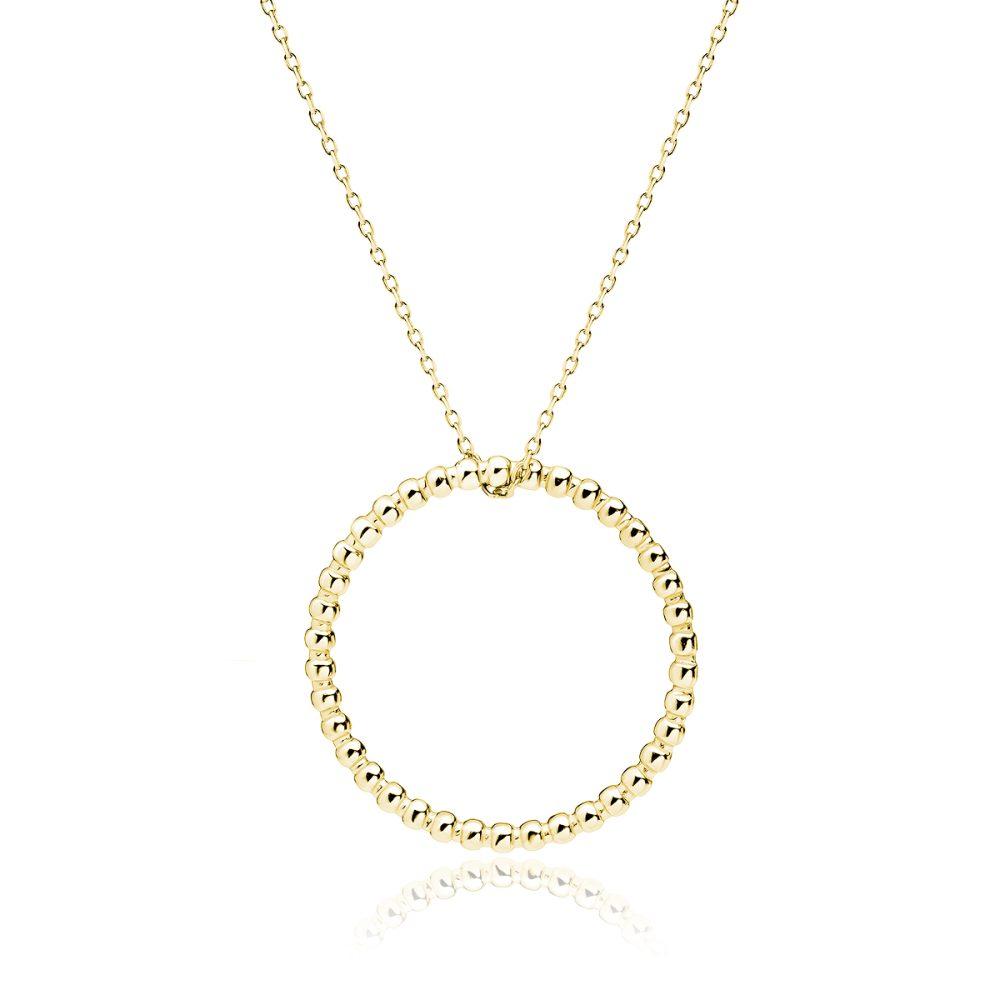 circle of balls chain necklace silver gold plated Κολιέ Circle Of Balls Κίτρινο Επιχρυσωμένο Ασήμι 925 - ασήμι 925