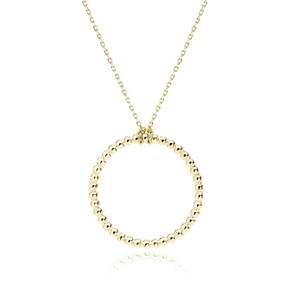 circle of balls chain necklace silver gold plated2 Κολιέ Circle Of Balls Κίτρινο Επιχρυσωμένο Ασήμι 925 - ασήμι 925