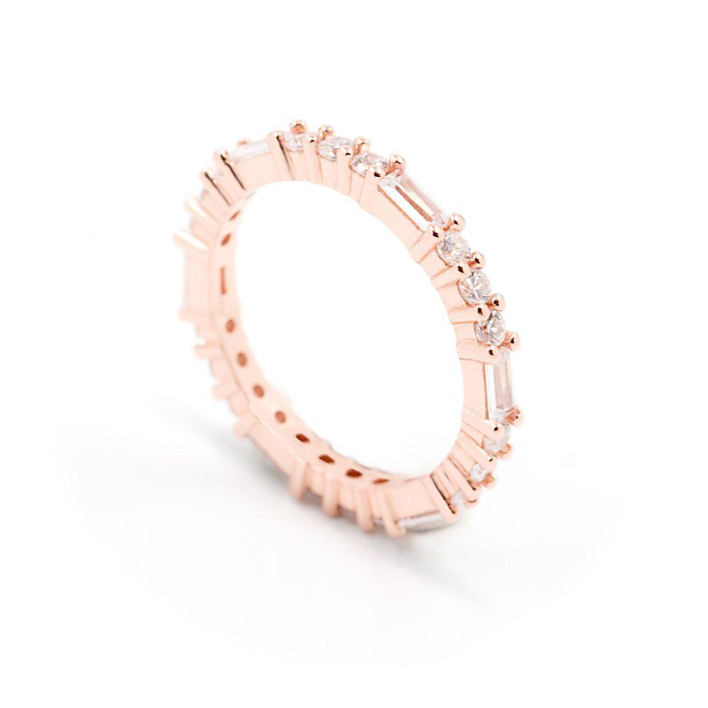 glow band ring silver rose gold plated Glow Band Ring - Rose Gold Plated - ασήμι 925