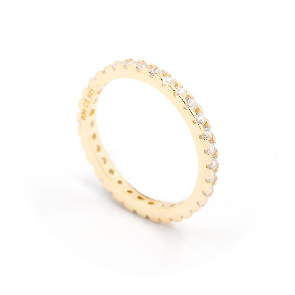 goldy band ring silver gold plated Δαχτυλίδι Βεράκι Goldy Κίτρινο Επιχρυσωμένο Ασήμι 925 - ασήμι 925
