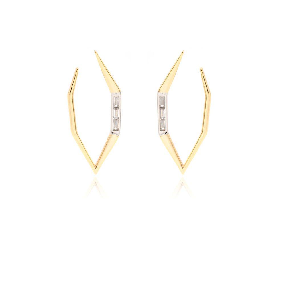 polygon earrings silver gold plated 1 Polygon Earrings - Gold Plated - ασήμι 925