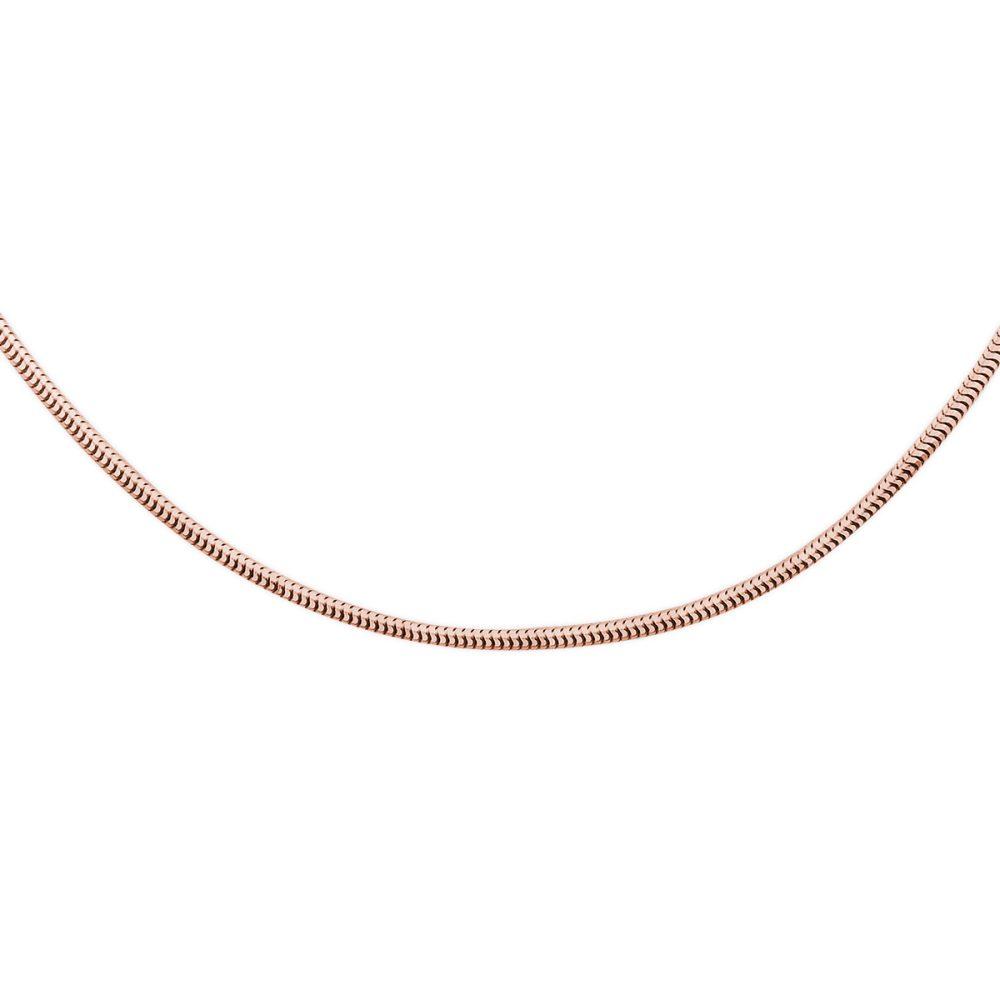 snake chain necklace silver rose gold plated Κολιέ Αλυσίδα Φίδι Ροζ Επιχρυσωμένο Ασήμι 925 - ασήμι 925