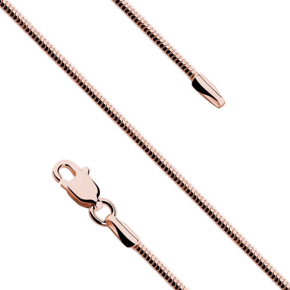 snake chain necklace silver rose gold plated.2 Κολιέ Αλυσίδα Φίδι Ροζ Επιχρυσωμένο Ασήμι 925 - ασήμι 925