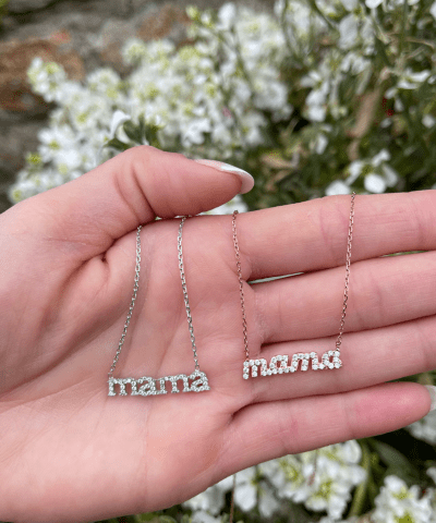 mama necklace rhodium plated Ασημένια Kοσμήματα Cutie Cute - ασήμι 925