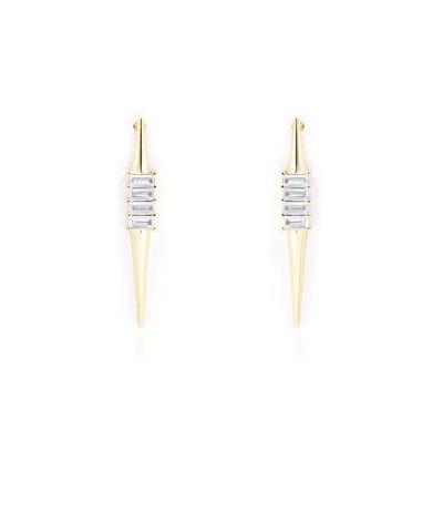 line drop earrings gold plated Ασημένια Kοσμήματα Cutie Cute - ασήμι 925