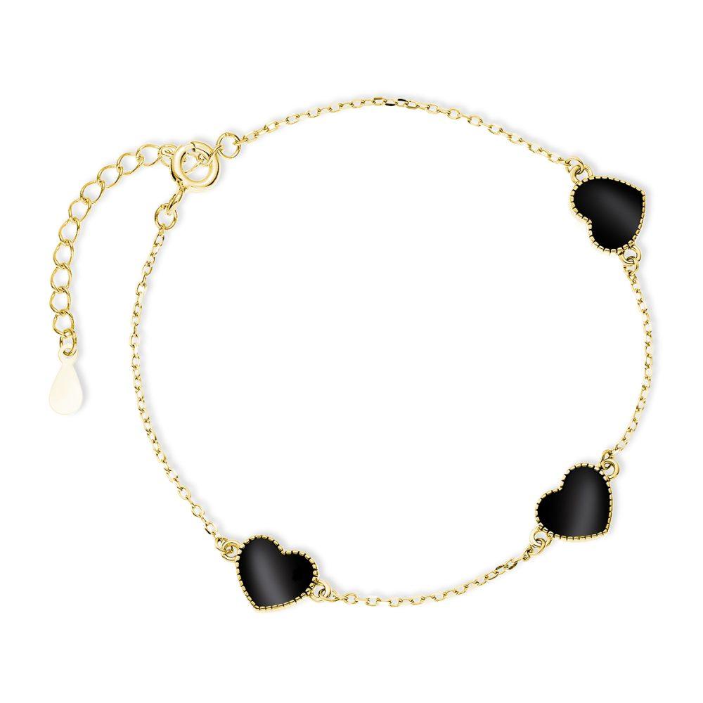 Cute Enamel Heart Bracelet Gold Plated Cute Enamel Heart Bracelet – Gold Plated - ασήμι 925