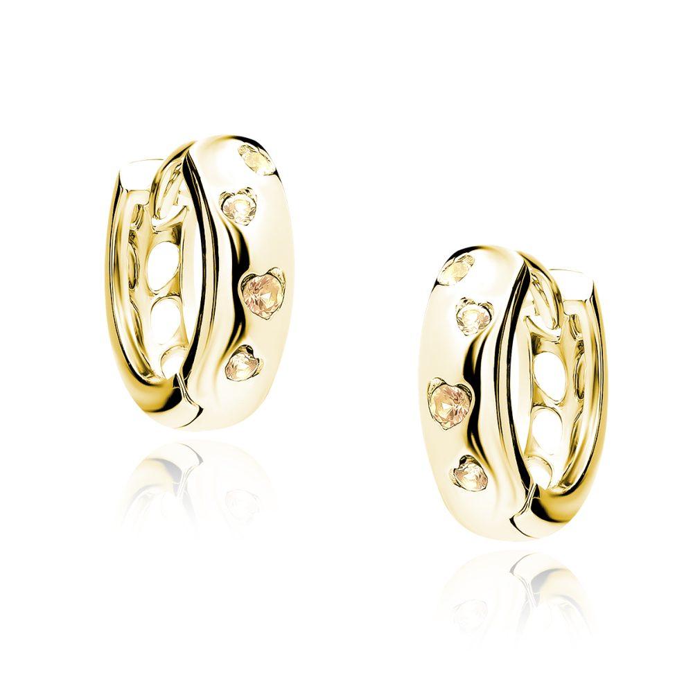 Little Huggie Earrings Gold Plated Σκουλαρίκια Κρικάκια Little Κίτρινο Επιχρυσωμένο Ασήμι 925 - ασήμι 925