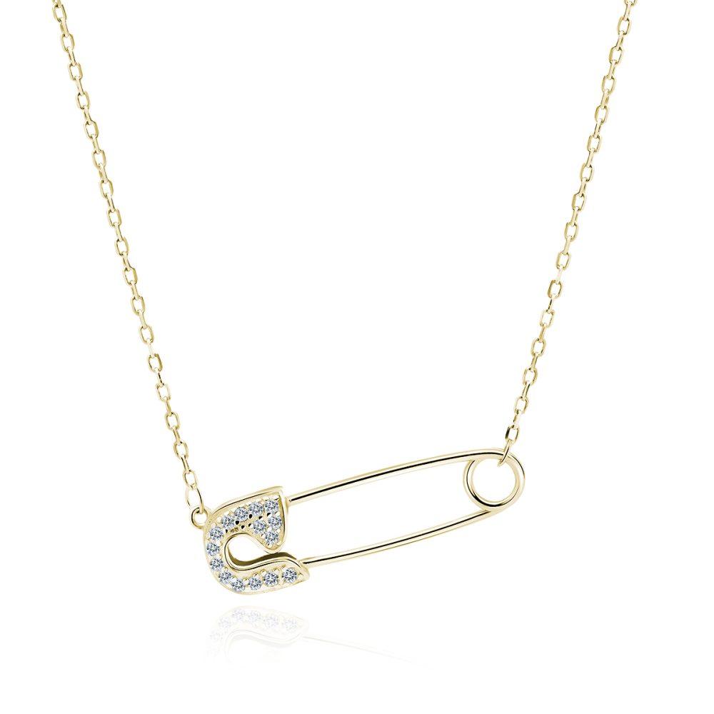 Safety Pin Necklace–Gold Plated Safety Pin Necklace – Gold Plated - ασήμι 925