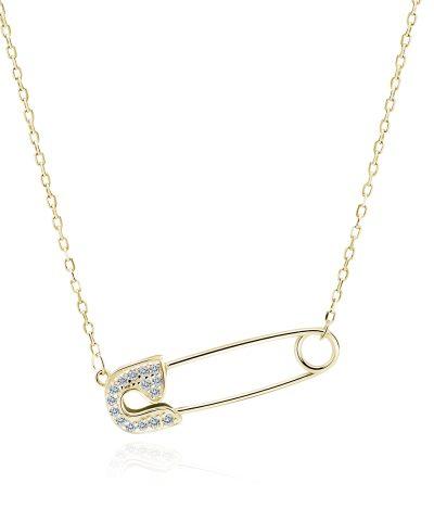 Safety Pin Necklace–Gold Plated Ασημένια Kοσμήματα Cutie Cute - ασήμι 925