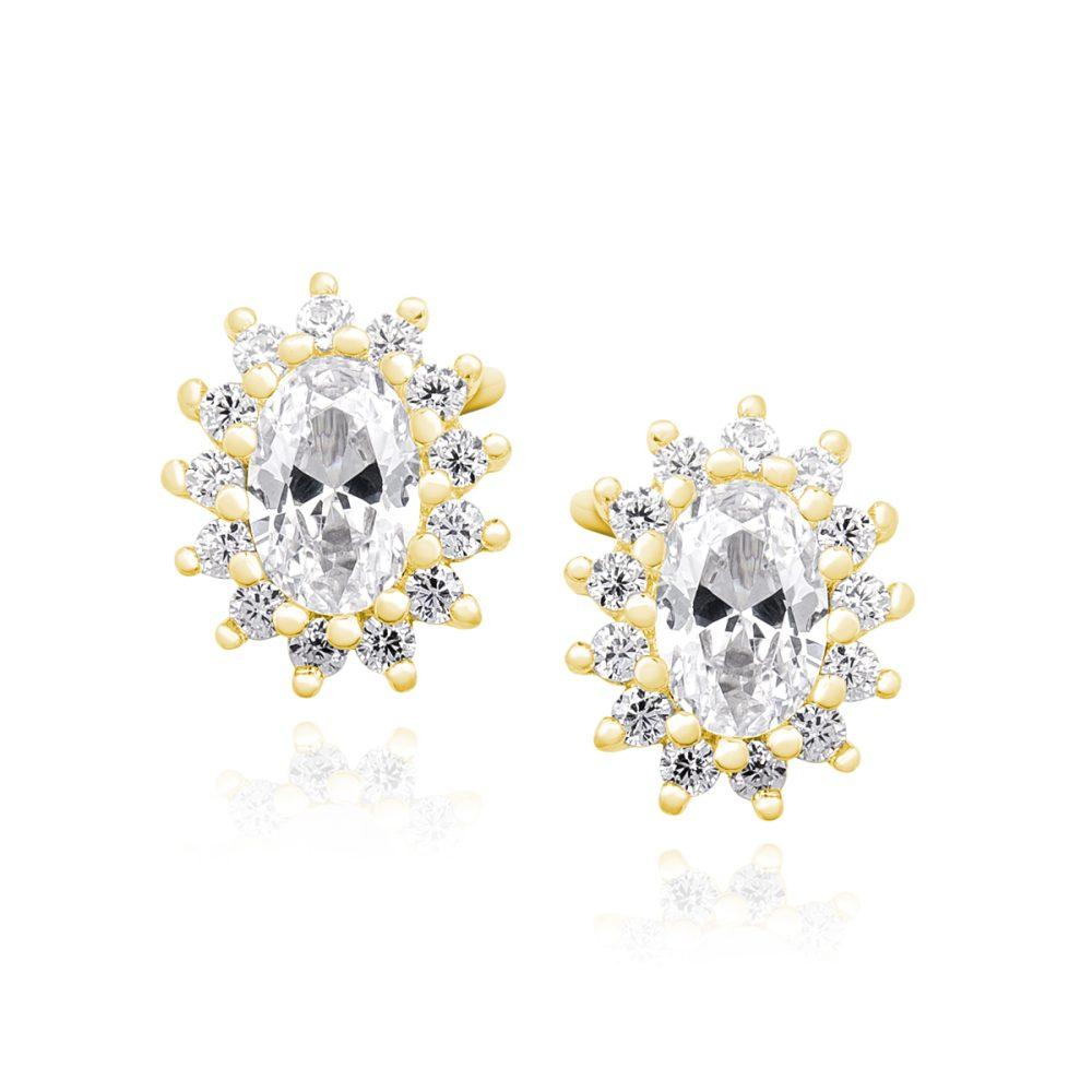 White Queen Stud Earrings Rhodium Plated White Queen Stud Earrings - Rhodium Plated - ασήμι 925