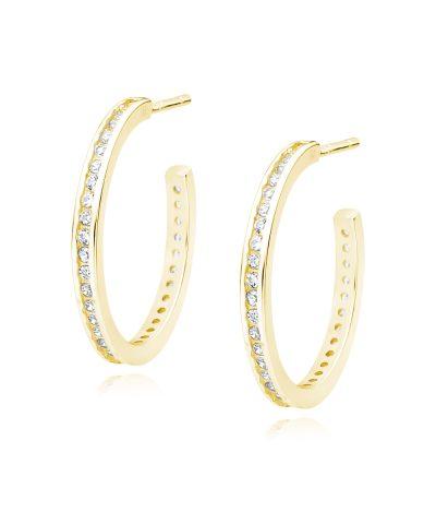 luxury hoop earrings gold plated 2 Ασημένια Kοσμήματα Cutie Cute - ασήμι 925