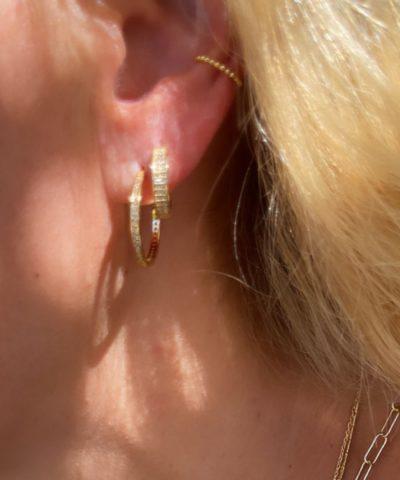 luxury hoop earrings gold plated Ασημένια Kοσμήματα Cutie Cute - ασήμι 925