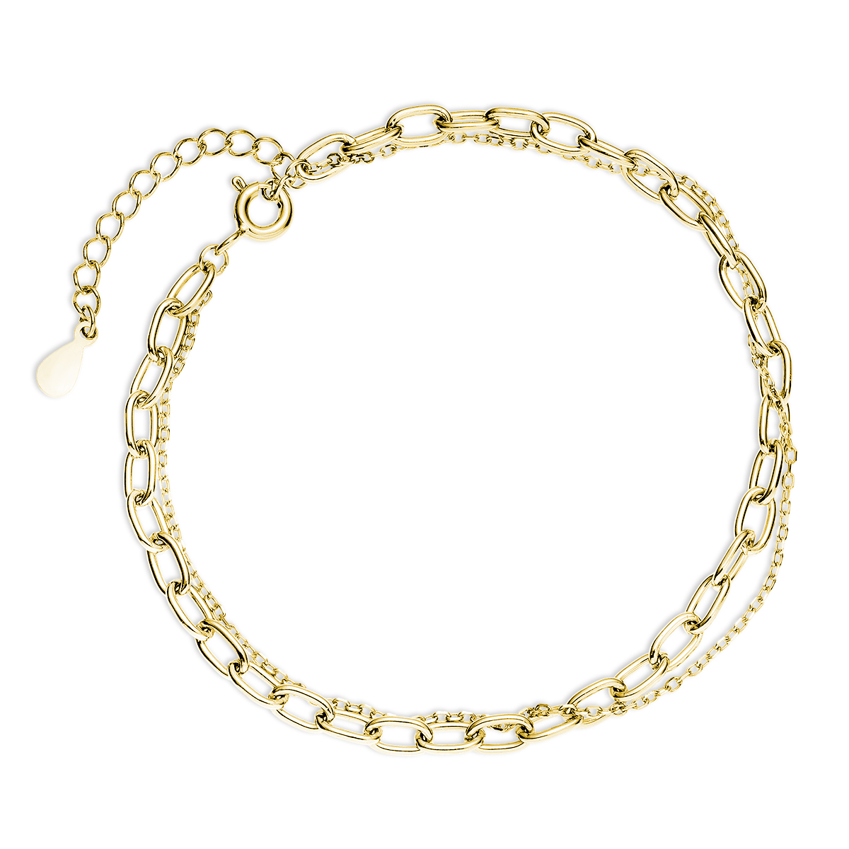 Link and Chain Bracelet–Gold Plated Link and Chain Bracelet – Gold Plated - ασήμι 925