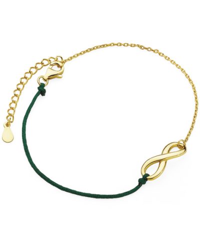 eternity green cord bracelet