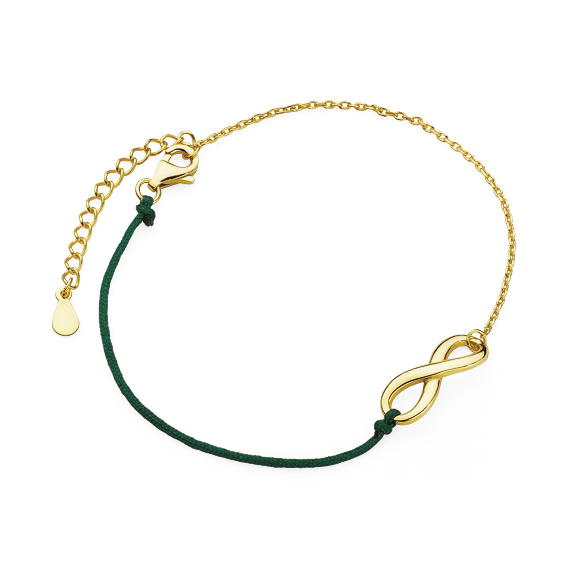 infinity green cord bracelet