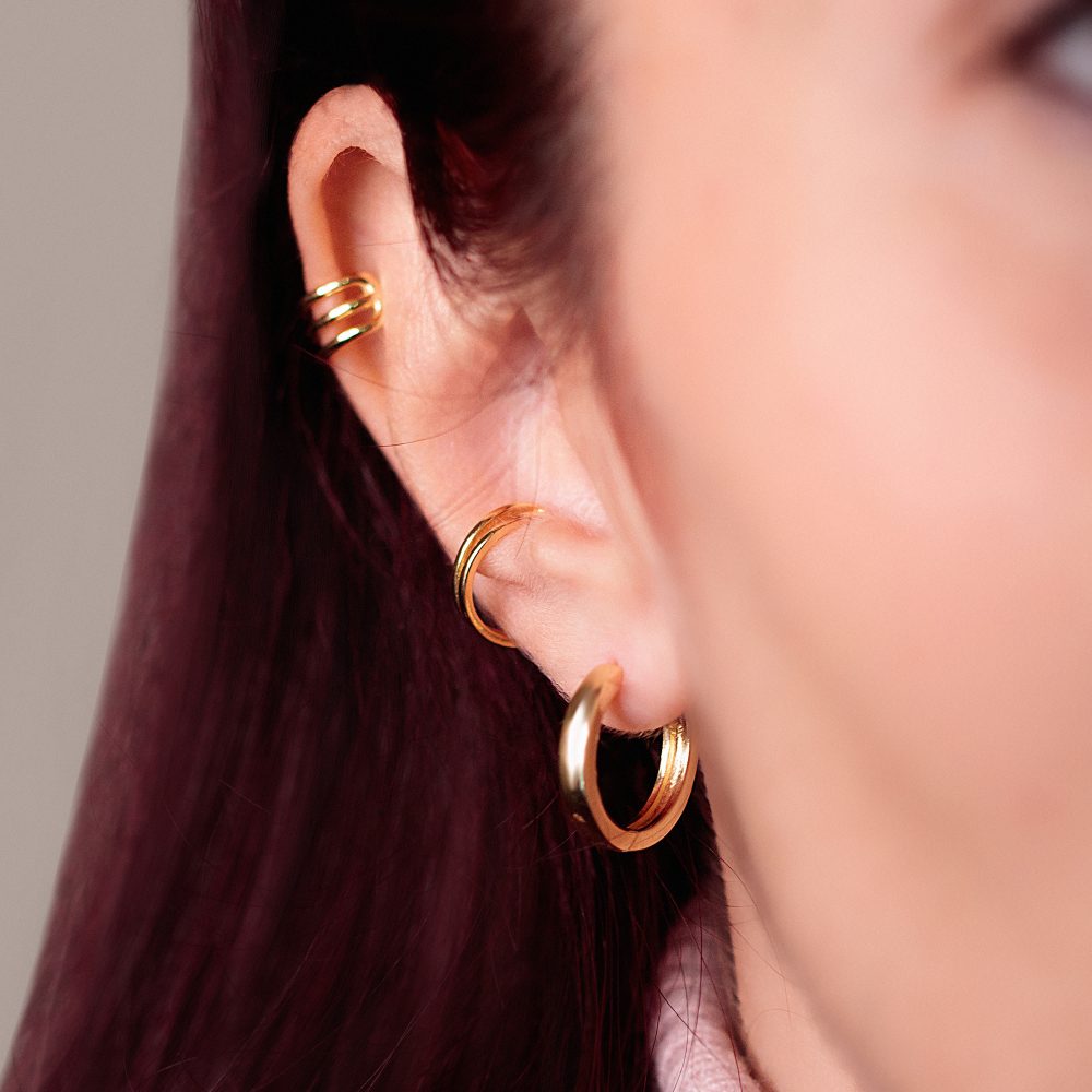 forever hoop earrings silver gold plated Forever Hoop Earrings – Gold Plated - ασήμι 925
