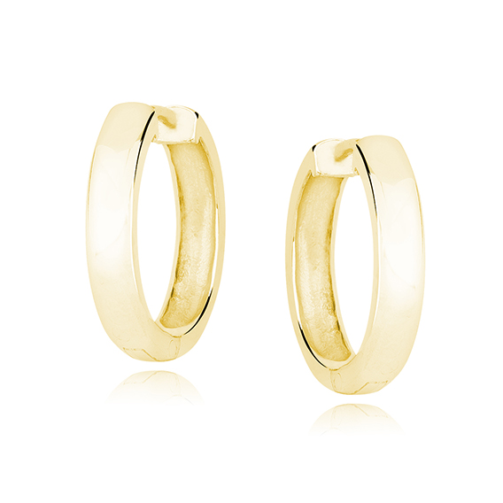 forever hoop earrings–gold plated Σκουλαρίκια Κρικάκια Forever Κίτρινο Επιχρυσωμένο Ασήμι 925 - ασήμι 925
