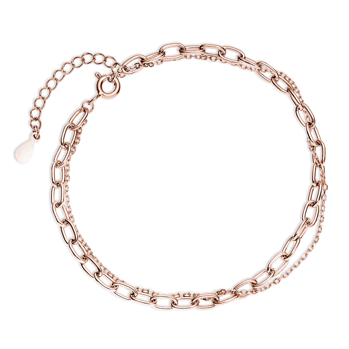 link and chain bracelet–rose gold plated Link and Chain Bracelet – Rose Gold Plated - ασήμι 925