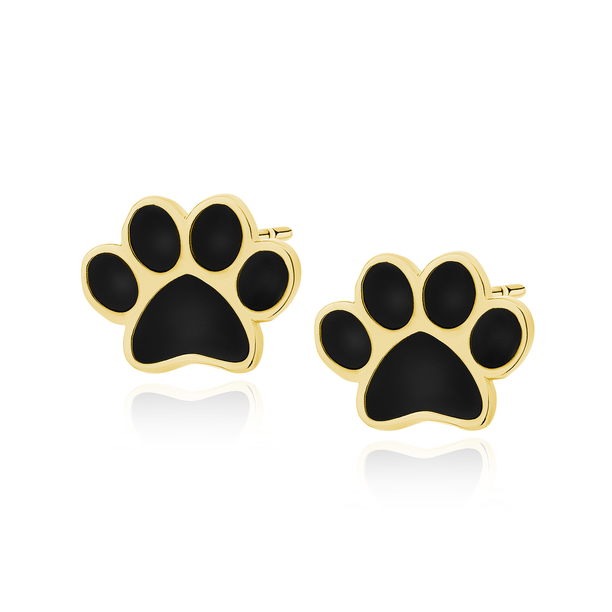 paw stud earrings–gold plated Paw Stud Earrings – Gold Plated - ασήμι 925