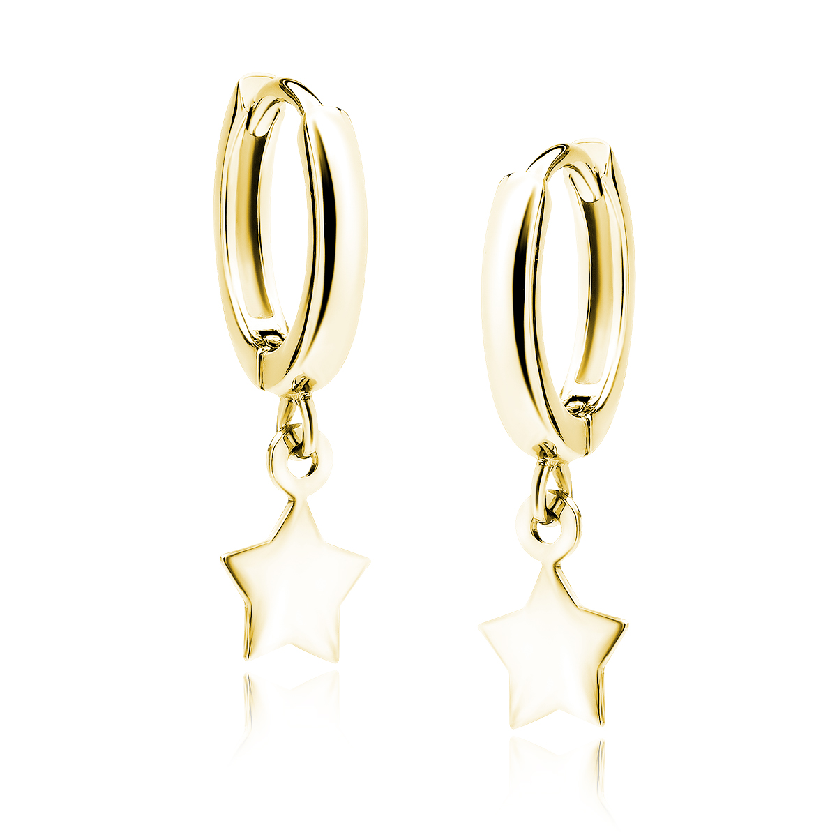 star huggie earrings–gold plated Star Huggie Earrings – Gold Plated - ασήμι 925