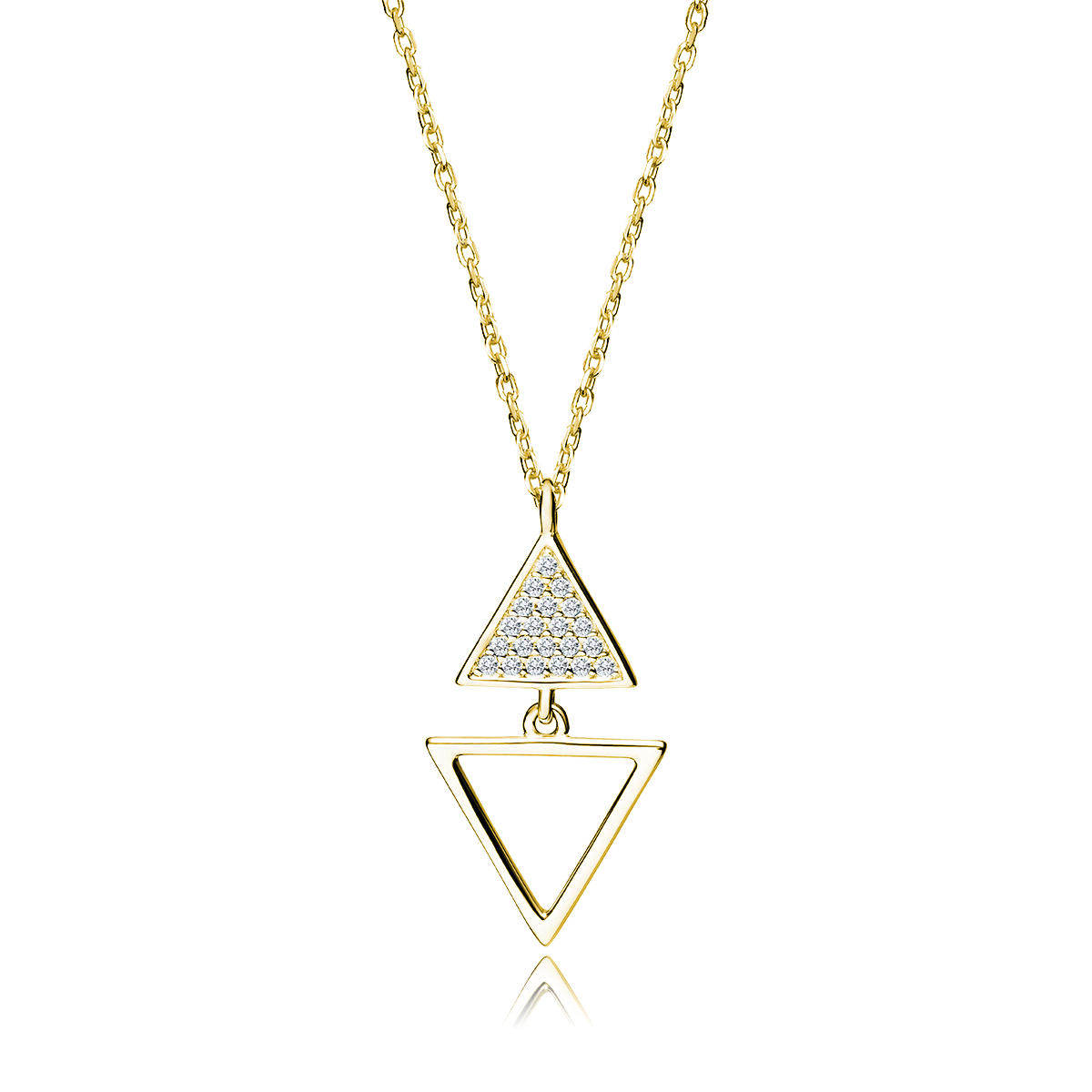 triangles rule necklace–gold plated Κολιέ Triangles Rule Κίτρινο Επιχρυσωμένο Ασήμι 925 - ασήμι 925