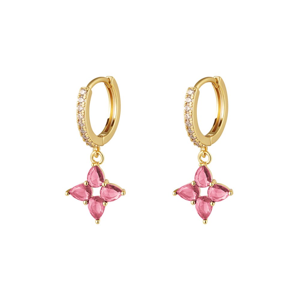 fuchsia-flower-hoop-earrings