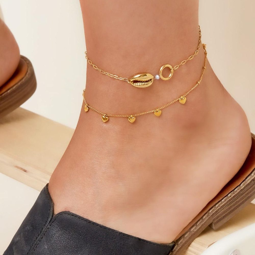 shell-anklet-stainless-steel-woman