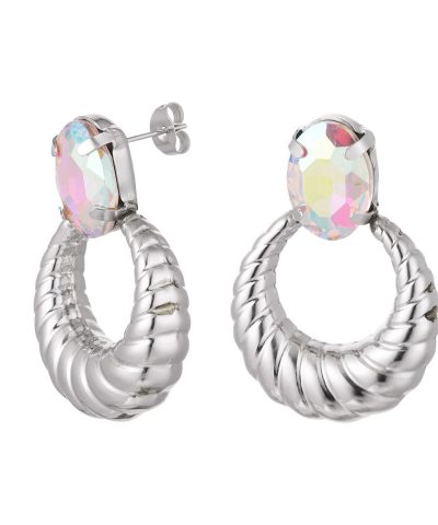 Twisstud-earrings-with-stone-stainless-steel