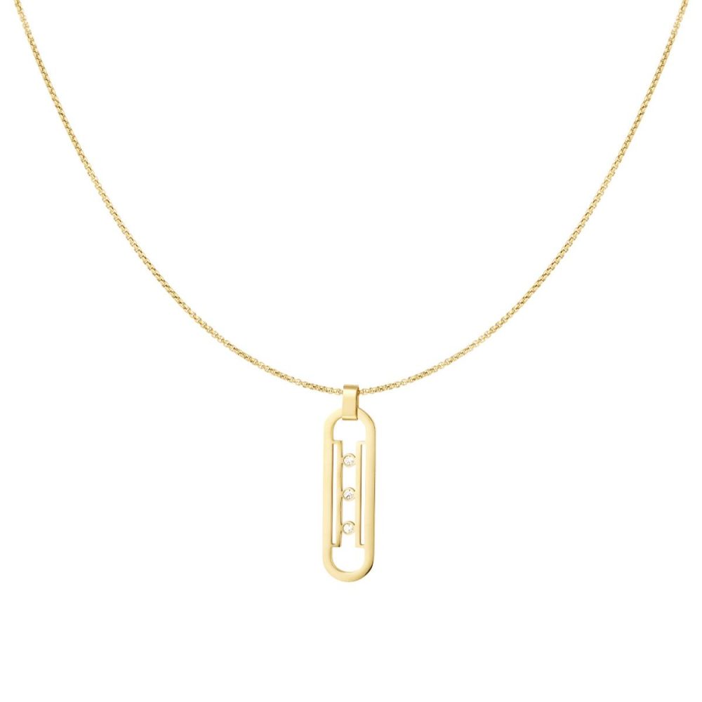 vertical bar necklace with stones stainless steel