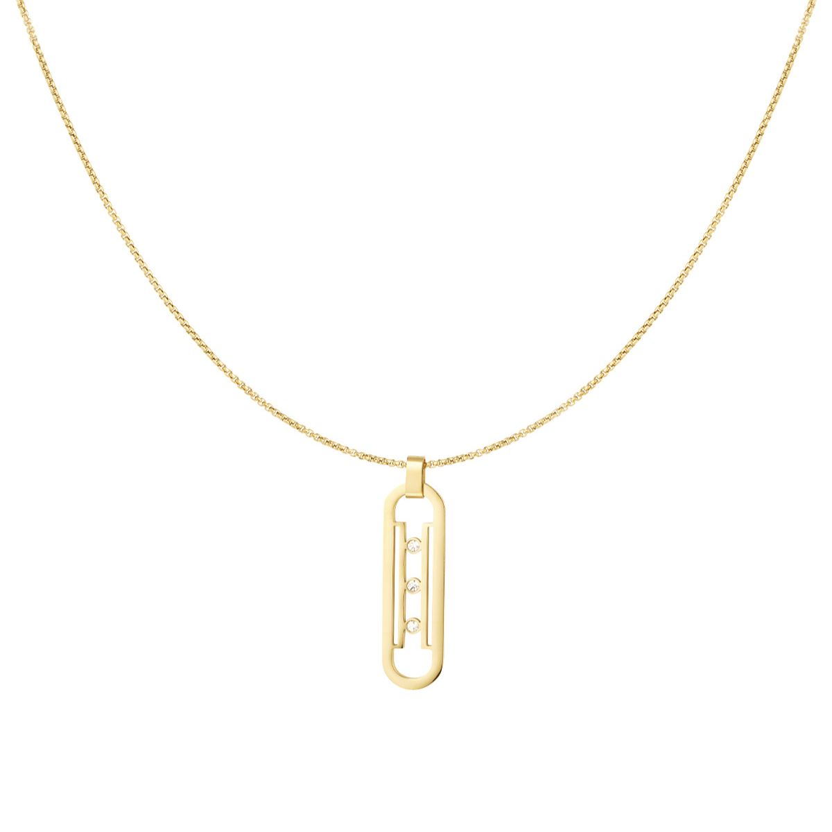 vertical bar necklace with stones stainless steel