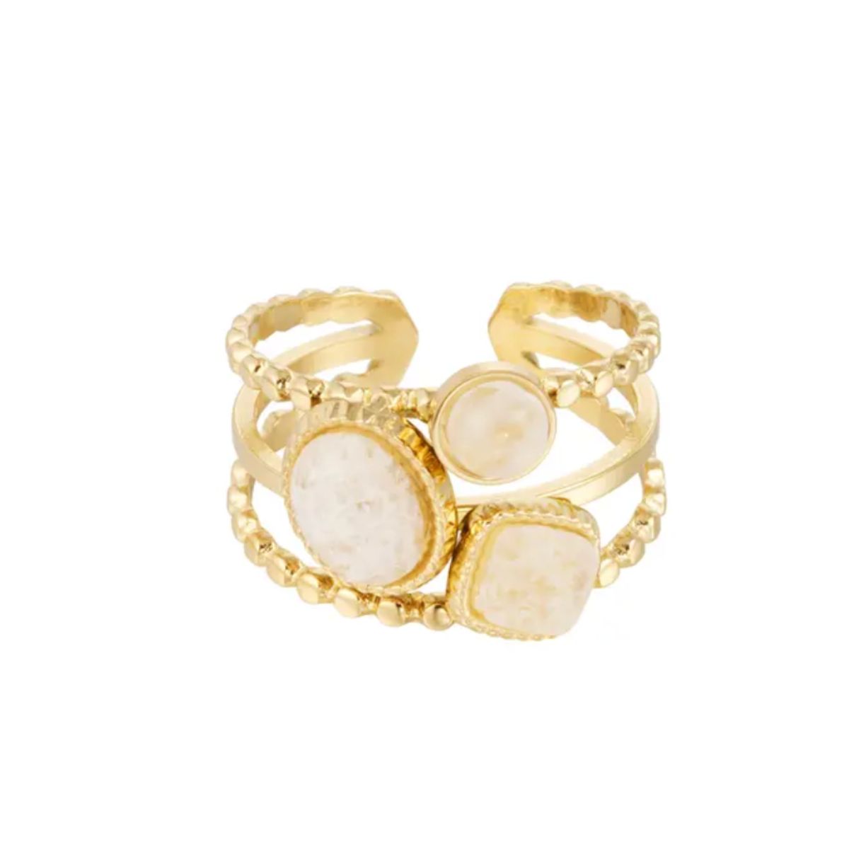 Three-white-stone-ring-in-gold